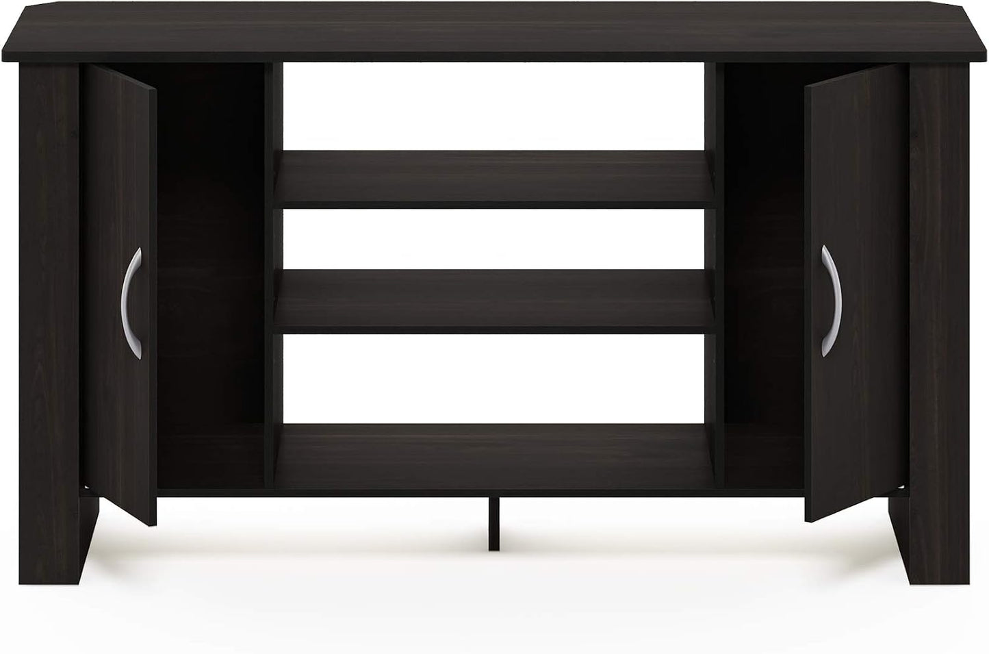 Modern TV Stand Entertainment Center with Storage Shelves – Minimalist Media Console for Living Room, Bedroom & Small Spaces