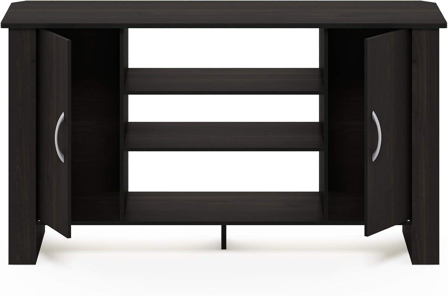 Modern TV Stand Entertainment Center with Storage Shelves – Minimalist Media Console for Living Room, Bedroom & Small Spaces