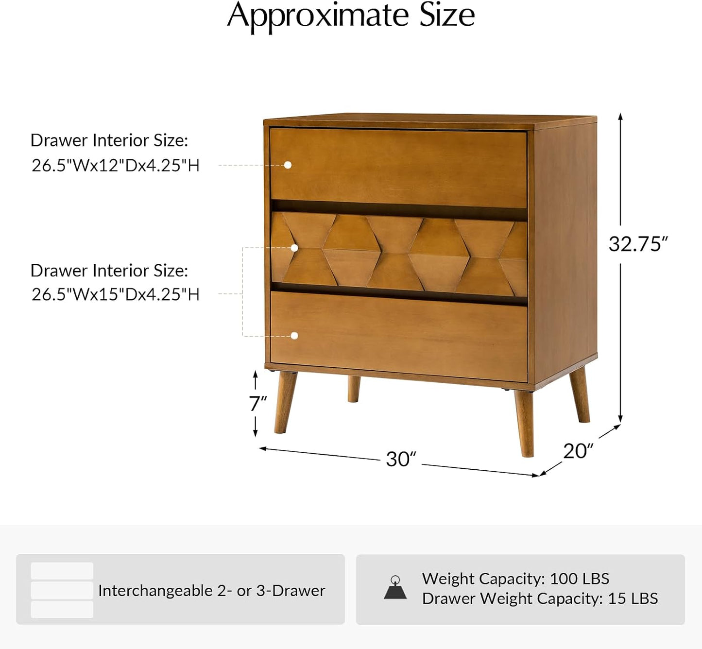 Mid-Century Modern Nightstand with Built-In Charging Station and Storage
