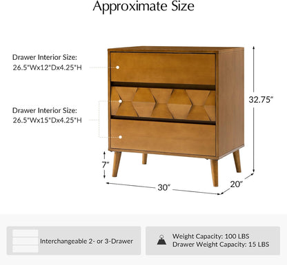 Mid-Century Modern Nightstand with Built-In Charging Station and Storage