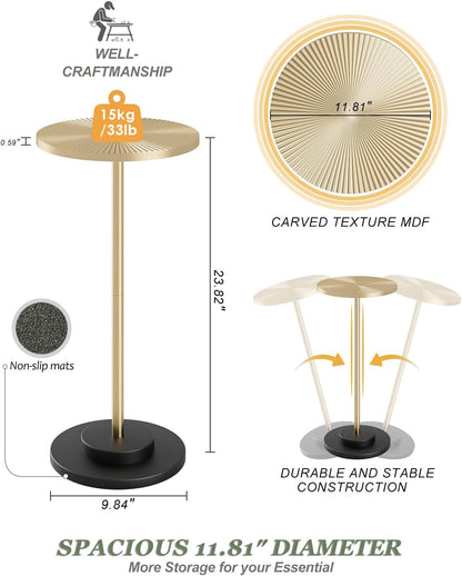 Modern Minimalist End Table with Storage Shelf – Small Nightstand Side Table for Bedroom, Living Room & Small Spaces