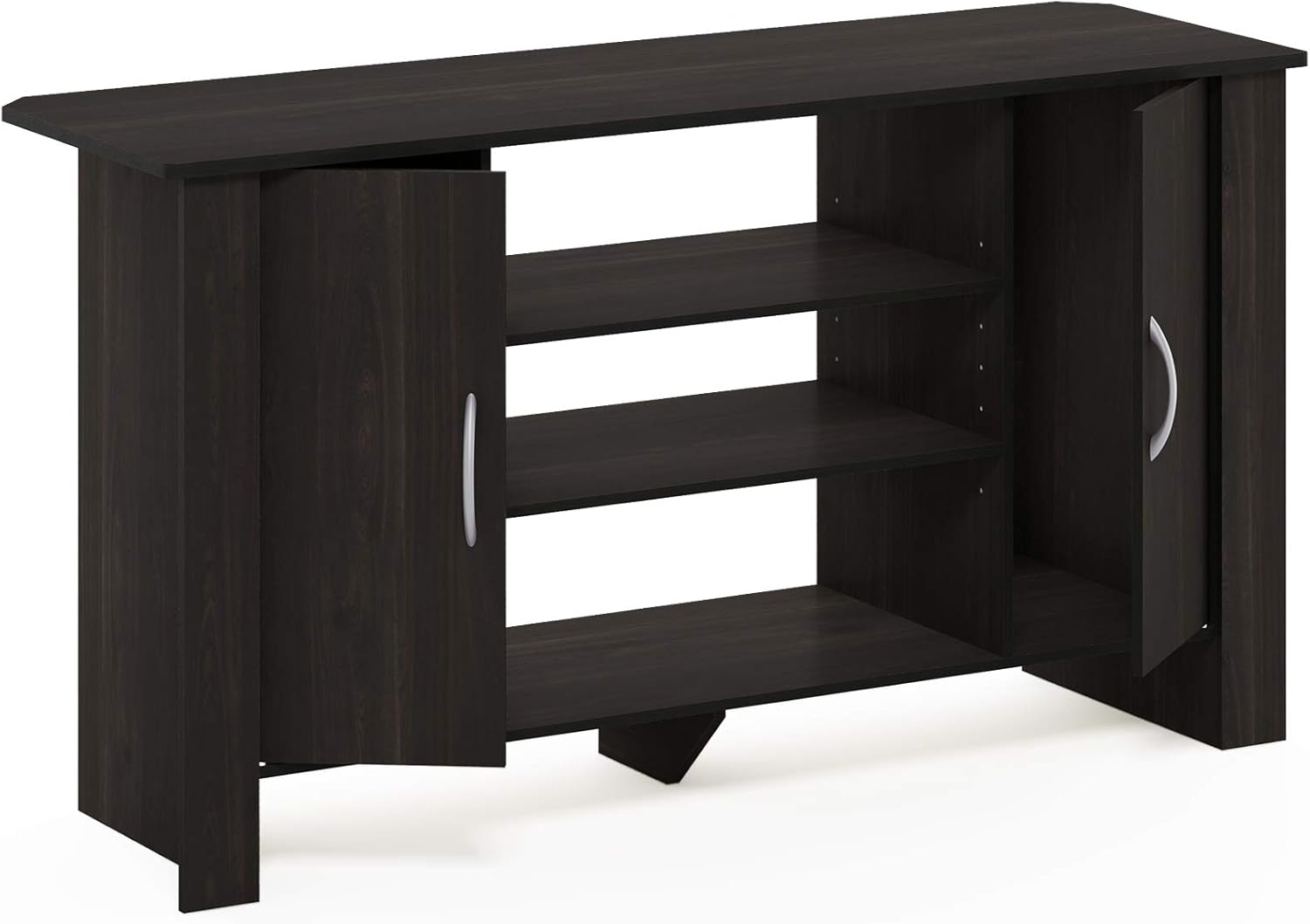 Modern TV Stand Entertainment Center with Storage Shelves – Minimalist Media Console for Living Room, Bedroom & Small Spaces