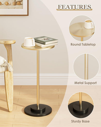 Modern Minimalist End Table with Storage Shelf – Small Nightstand Side Table for Bedroom, Living Room & Small Spaces