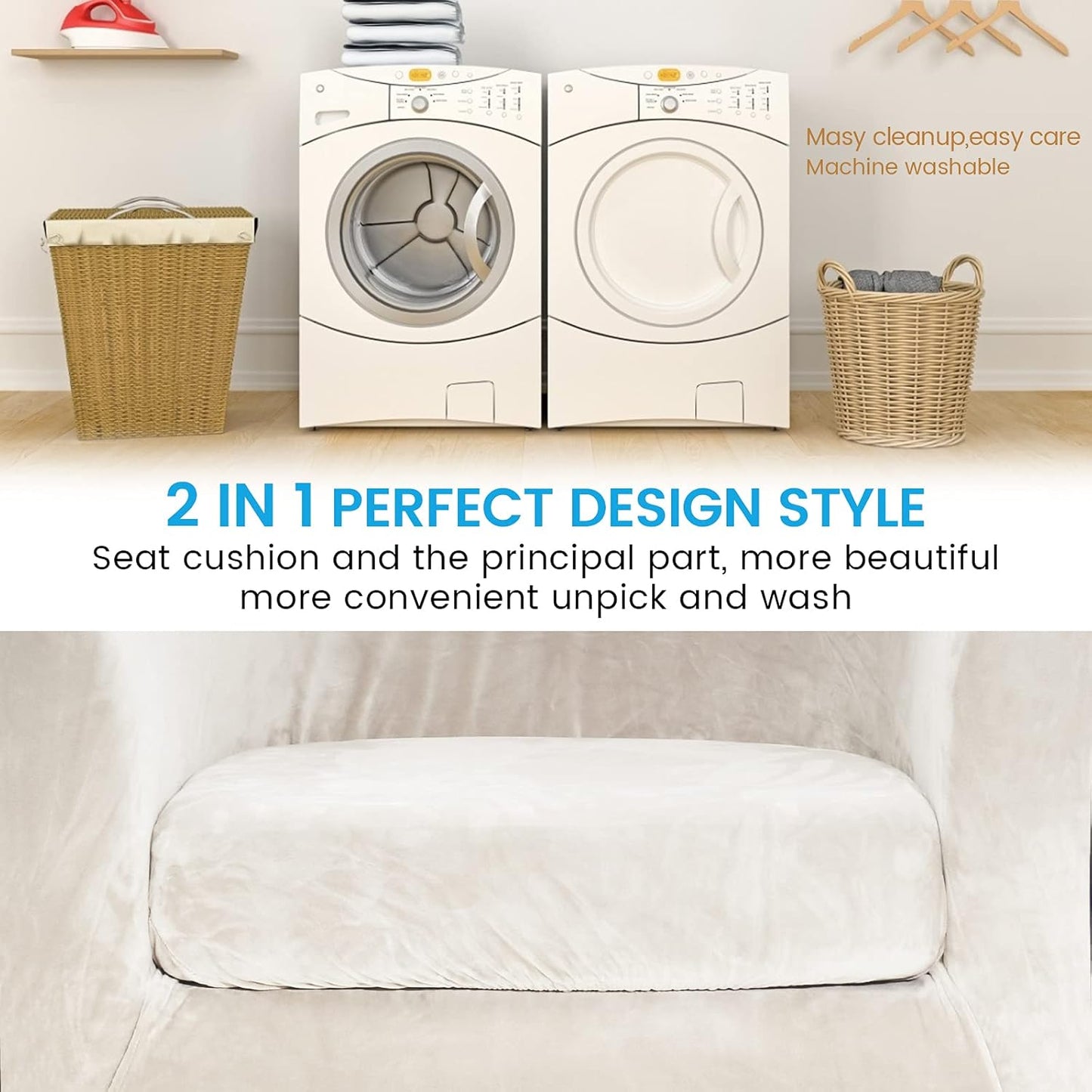 Stretchy Washable Sofa Slipcover – Elastic Furniture Protector for Living Room Couch, Anti-Dust, Anti-Stain, Pet Friendly Universal Fit
