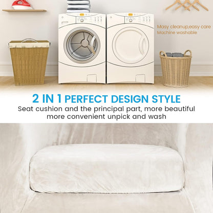 Stretchy Washable Sofa Slipcover – Elastic Furniture Protector for Living Room Couch, Anti-Dust, Anti-Stain, Pet Friendly Universal Fit