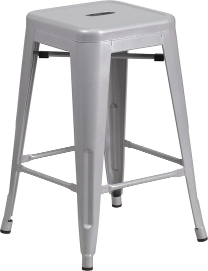 Modern Backless Counter Height Stool – Minimalist Bar Stool for Kitchen Island, Dining Area, Patio & Indoor Outdoor Use