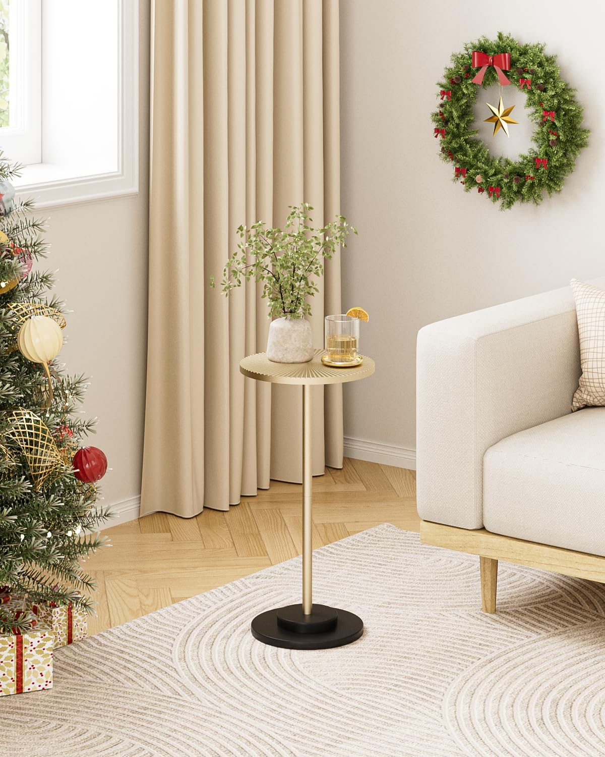 Modern Minimalist End Table with Storage Shelf – Small Nightstand Side Table for Bedroom, Living Room & Small Spaces