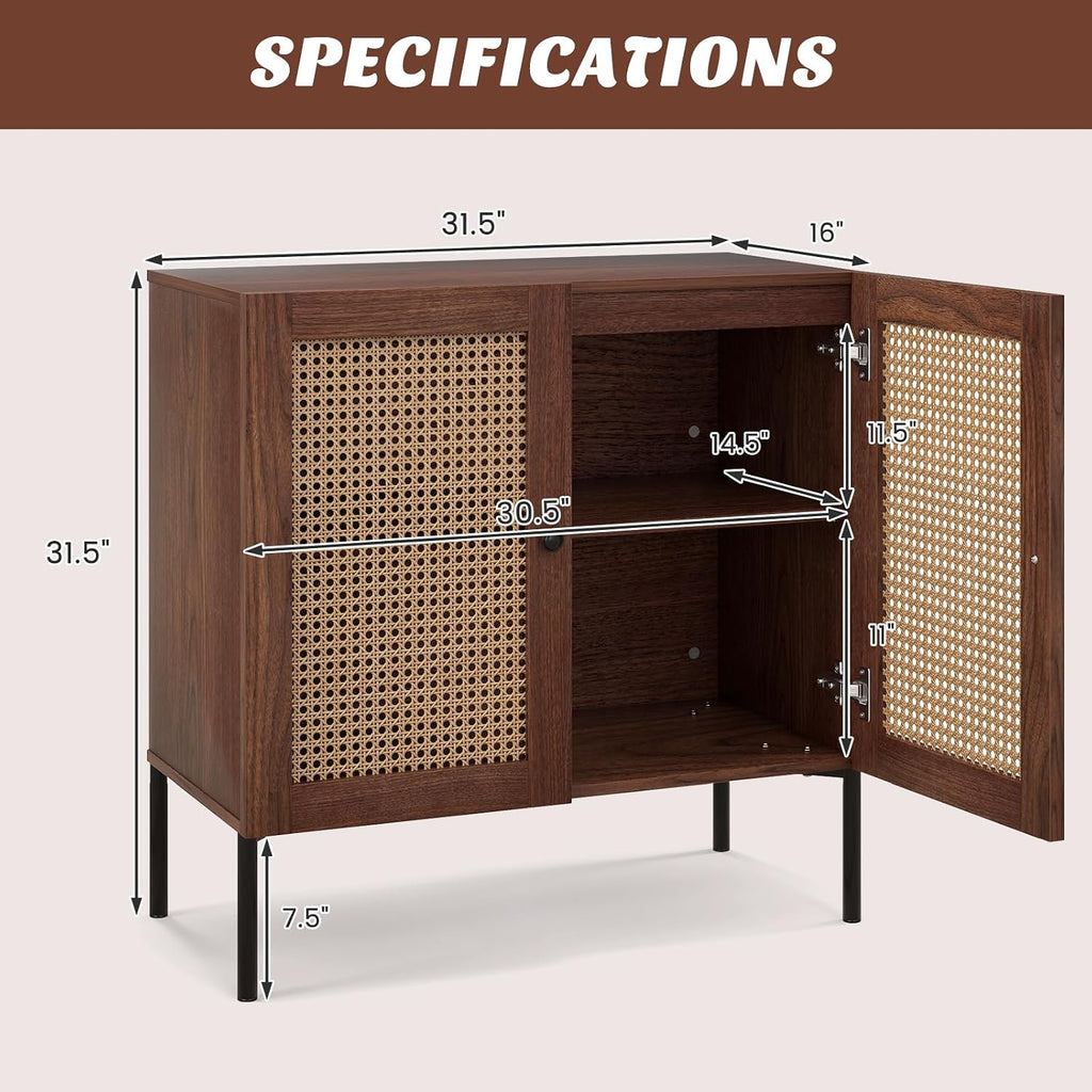 Modern Sideboard Storage Cabinet with Adjustable Shelves – Freestanding Kitchen Buffet Cabinet for Dining Room, Living Room & Home Organization