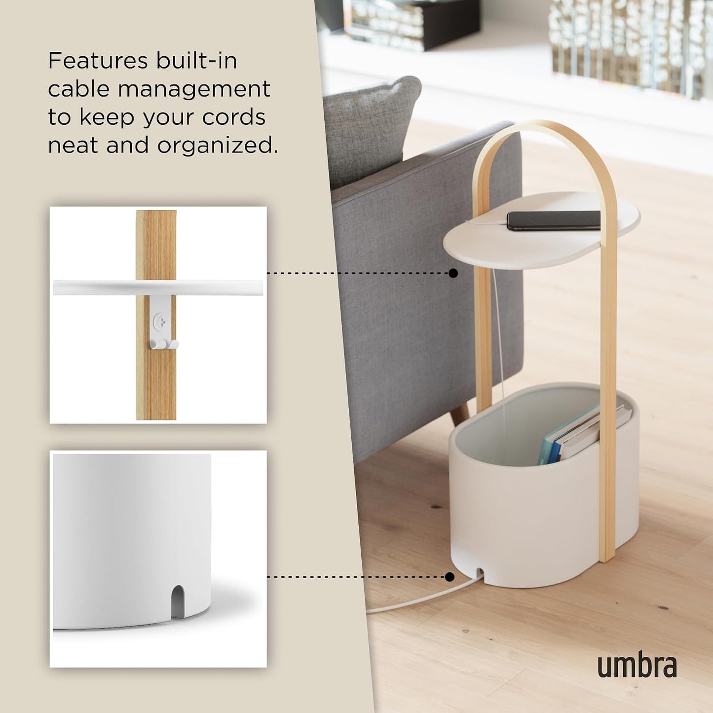 Modern Multi-Functional Side Table with Storage Shelf – Minimalist Coffee Table for Living Room, Bedroom & Small Space Organization
