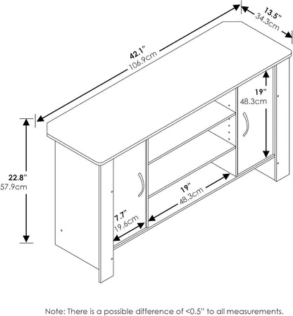Modern TV Stand Entertainment Center with Storage Shelves – Minimalist Media Console for Living Room, Bedroom & Small Spaces