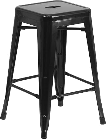 Modern Backless Counter Height Stool – Minimalist Bar Stool for Kitchen Island, Dining Area, Patio & Indoor Outdoor Use