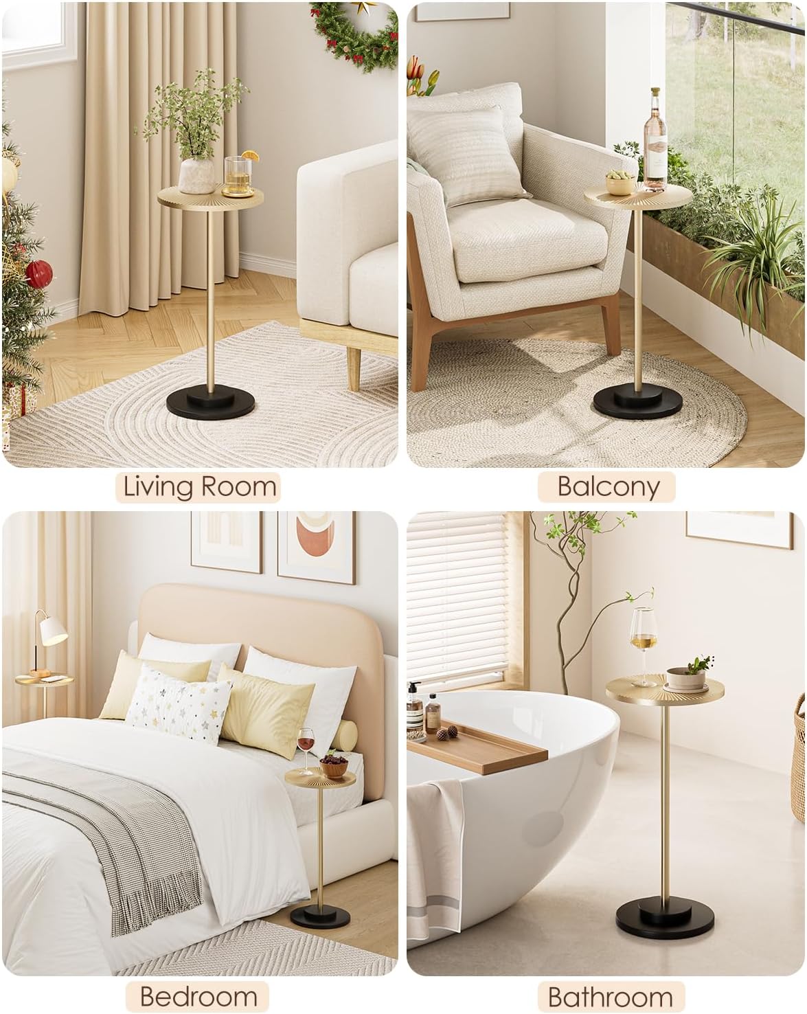Modern Minimalist End Table with Storage Shelf – Small Nightstand Side Table for Bedroom, Living Room & Small Spaces