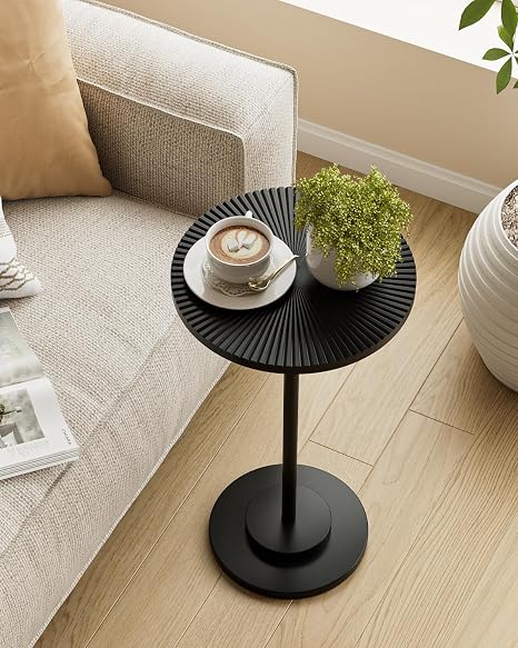Modern Minimalist End Table with Storage Shelf – Small Nightstand Side Table for Bedroom, Living Room & Small Spaces