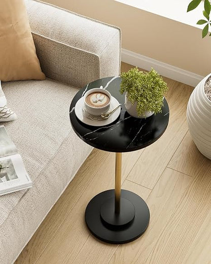 Modern Minimalist End Table with Storage Shelf – Small Nightstand Side Table for Bedroom, Living Room & Small Spaces