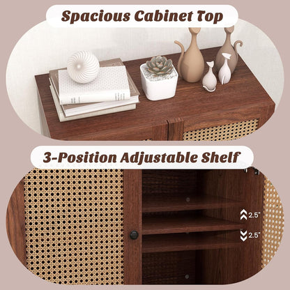 Modern Sideboard Storage Cabinet with Adjustable Shelves – Freestanding Kitchen Buffet Cabinet for Dining Room, Living Room & Home Organization