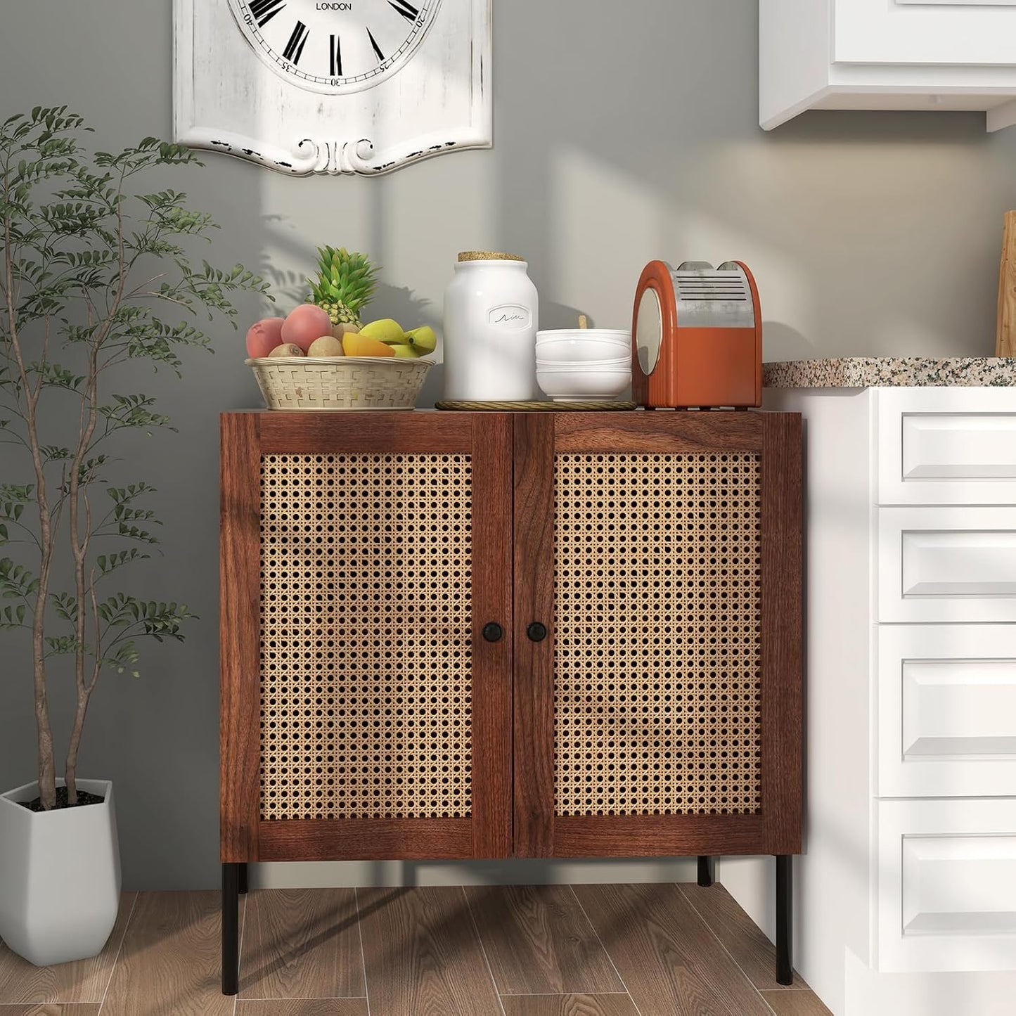 Modern Sideboard Storage Cabinet with Adjustable Shelves – Freestanding Kitchen Buffet Cabinet for Dining Room, Living Room & Home Organization
