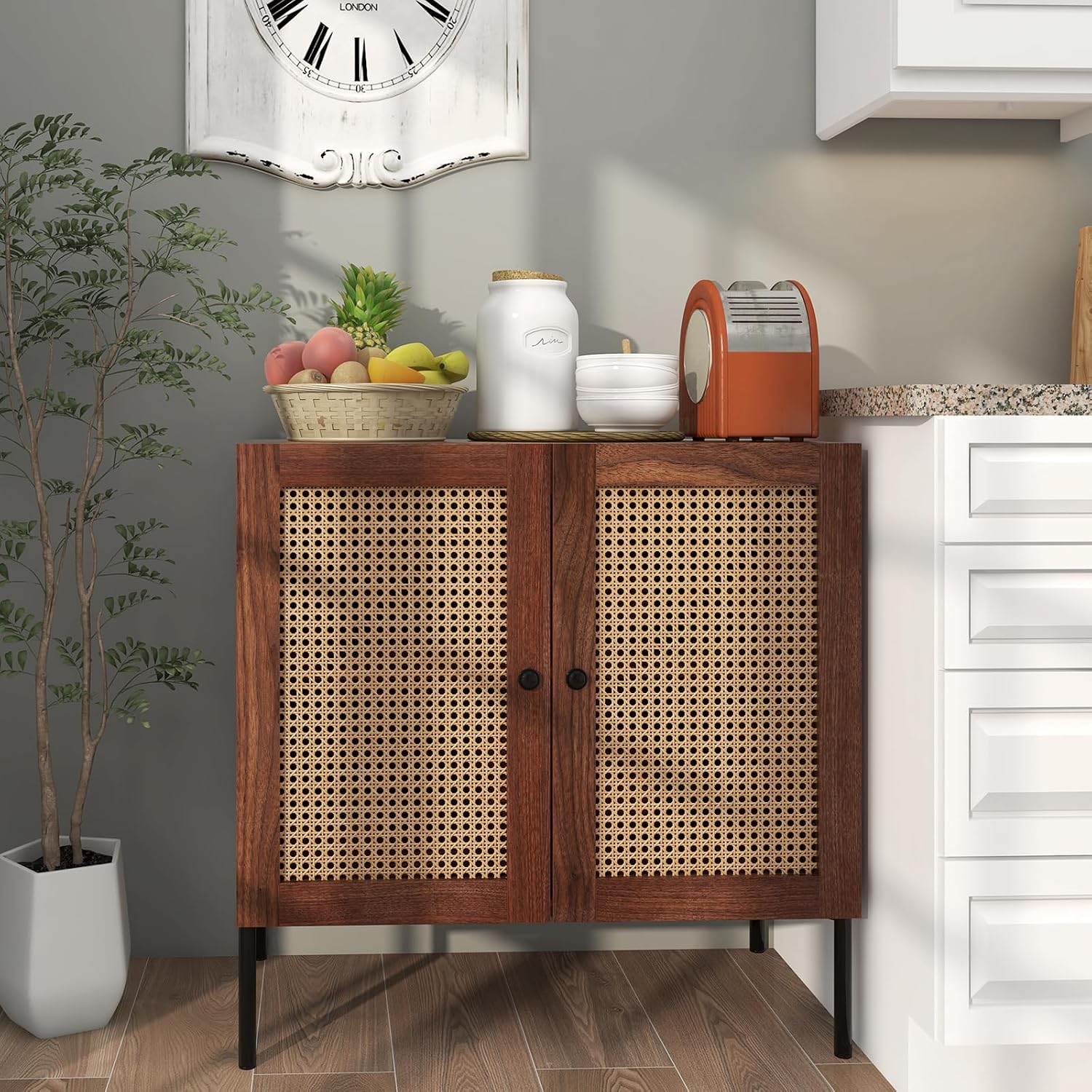 Modern Sideboard Storage Cabinet with Adjustable Shelves – Freestanding Kitchen Buffet Cabinet for Dining Room, Living Room & Home Organization