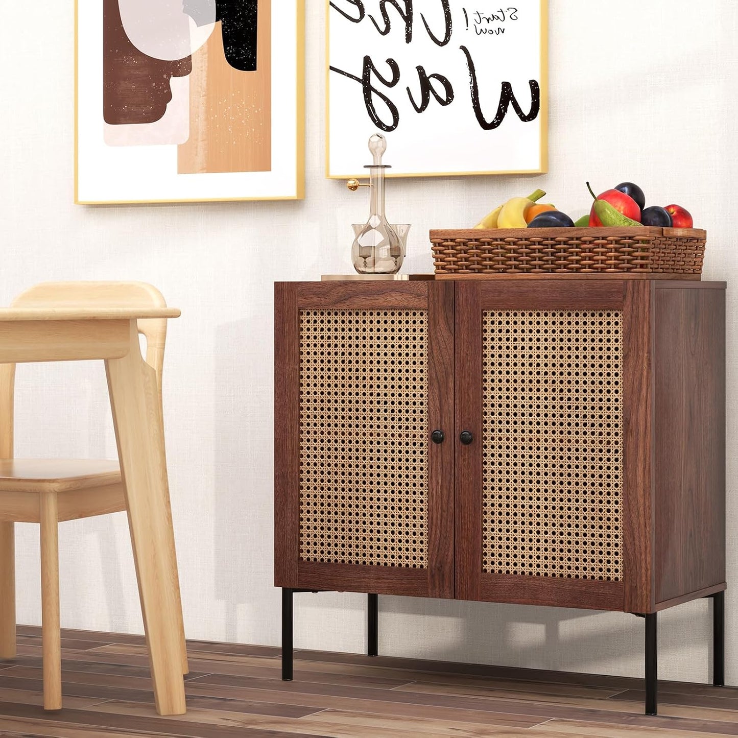 Modern Sideboard Storage Cabinet with Adjustable Shelves – Freestanding Kitchen Buffet Cabinet for Dining Room, Living Room & Home Organization