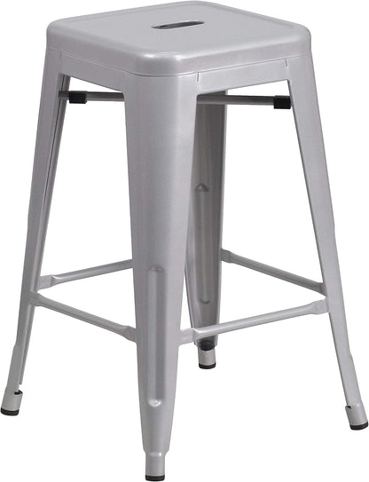 Modern Backless Counter Height Stool – Minimalist Bar Stool for Kitchen Island, Dining Area, Patio & Indoor Outdoor Use