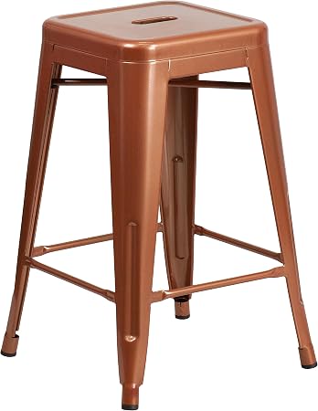 Modern Backless Counter Height Stool – Minimalist Bar Stool for Kitchen Island, Dining Area, Patio & Indoor Outdoor Use