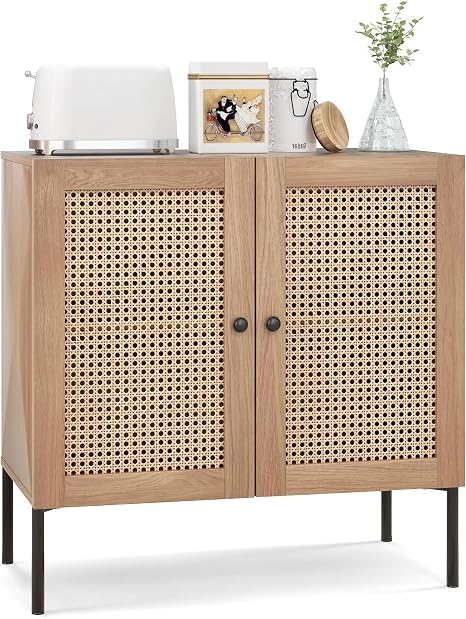 Modern Sideboard Storage Cabinet with Adjustable Shelves – Freestanding Kitchen Buffet Cabinet for Dining Room, Living Room & Home Organization