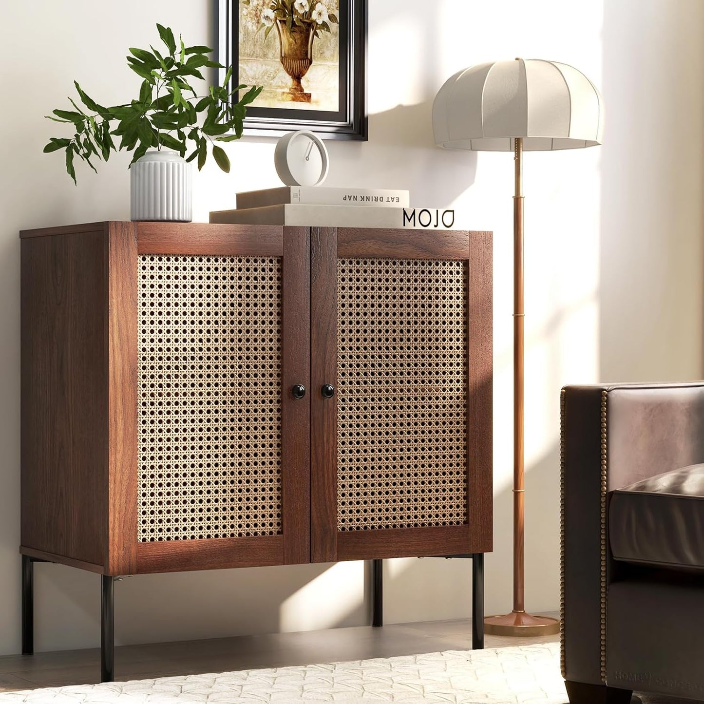 Modern Sideboard Storage Cabinet with Adjustable Shelves – Freestanding Kitchen Buffet Cabinet for Dining Room, Living Room & Home Organization