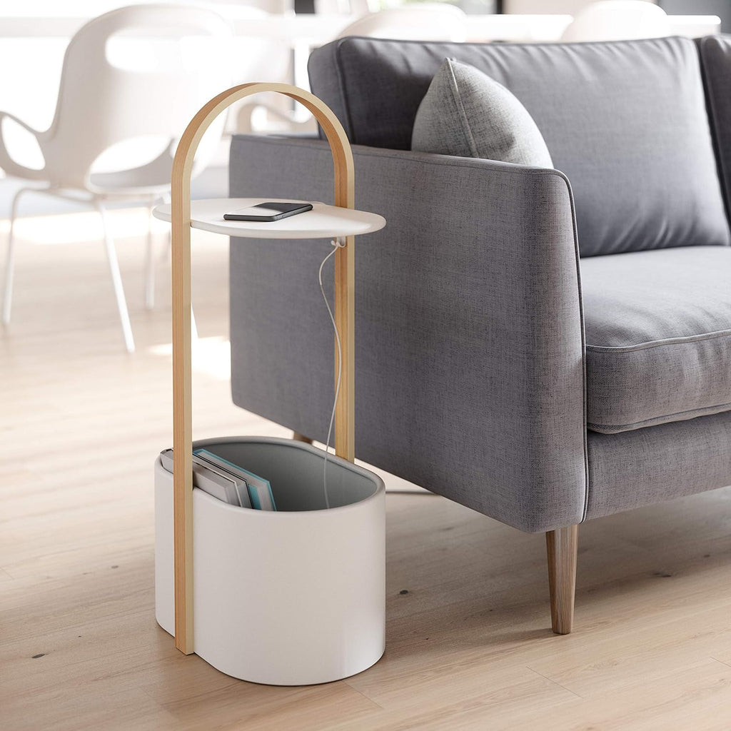 Modern Multi-Functional Side Table with Storage Shelf – Minimalist Coffee Table for Living Room, Bedroom & Small Space Organization