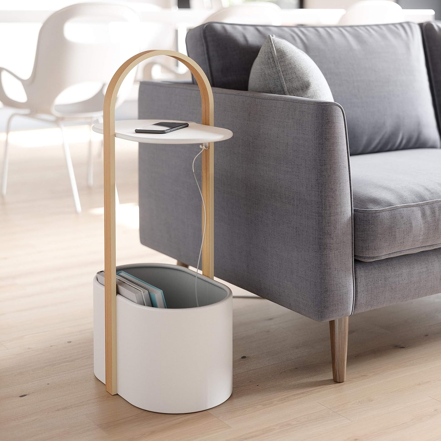 Modern Multi-Functional Side Table with Storage Shelf – Minimalist Coffee Table for Living Room, Bedroom & Small Space Organization